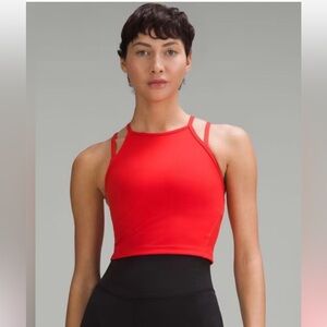 Lululemon red hot heat Wunder Train High-Neck Cropped x-Back Tank Top 4  XS